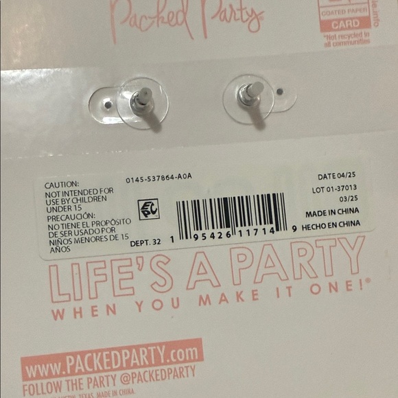 Packed Party Silver and Blue Can Earrings - Picture 2 of 2